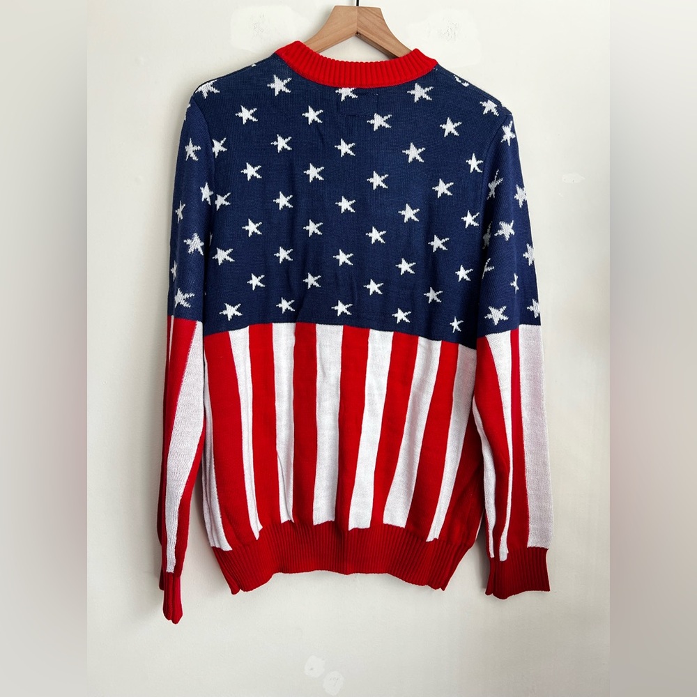 Tipsy Elves Lightweight American Flag USA Sweater  XL - Picture 2 of 6